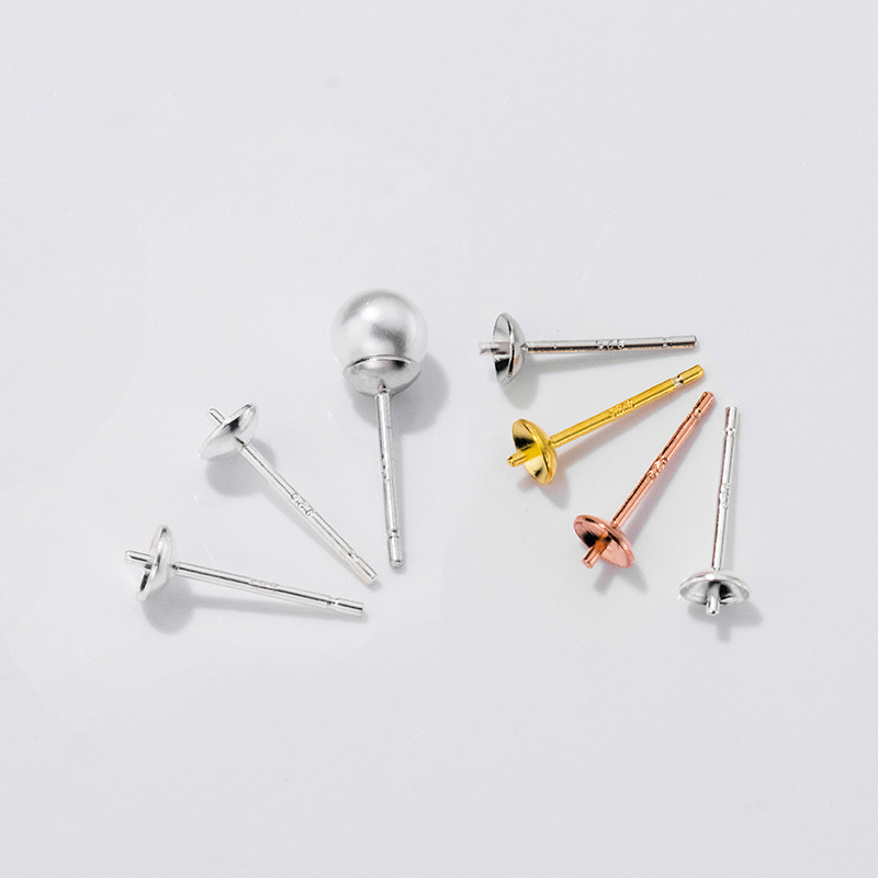 Pearl Stud Earrings - Серьги из стерлингового серебра 925 пробы