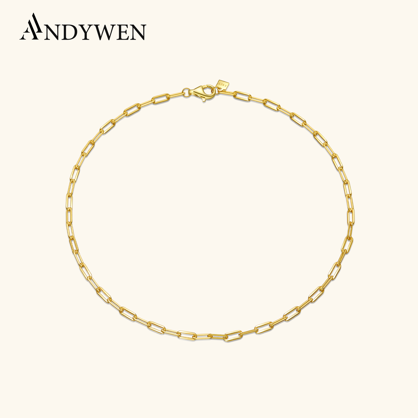 Anklet Foot Chain - ANDYWEN стерлингового серебра 925 пробы, золото,