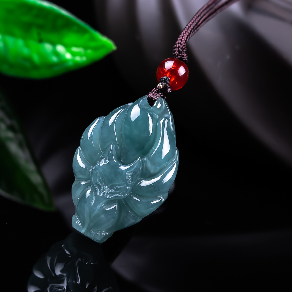 Jewelry & Watches Sp Zo O - Натуральный бирманский нефритовый кулон-лиса, винтажные аксессуары,