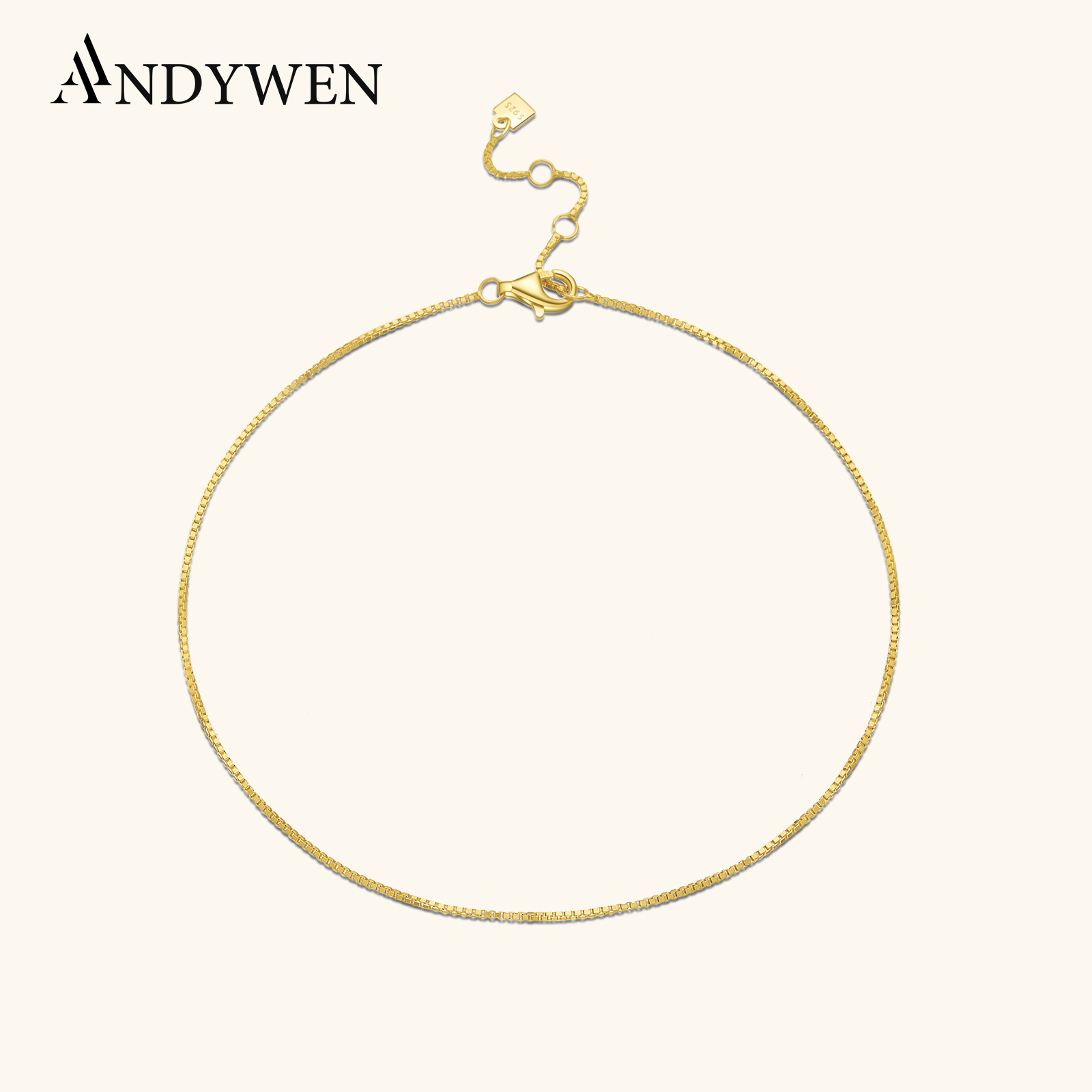 Anklet Foot Chain - ANDYWEN стерлингового серебра 925 пробы, золото,