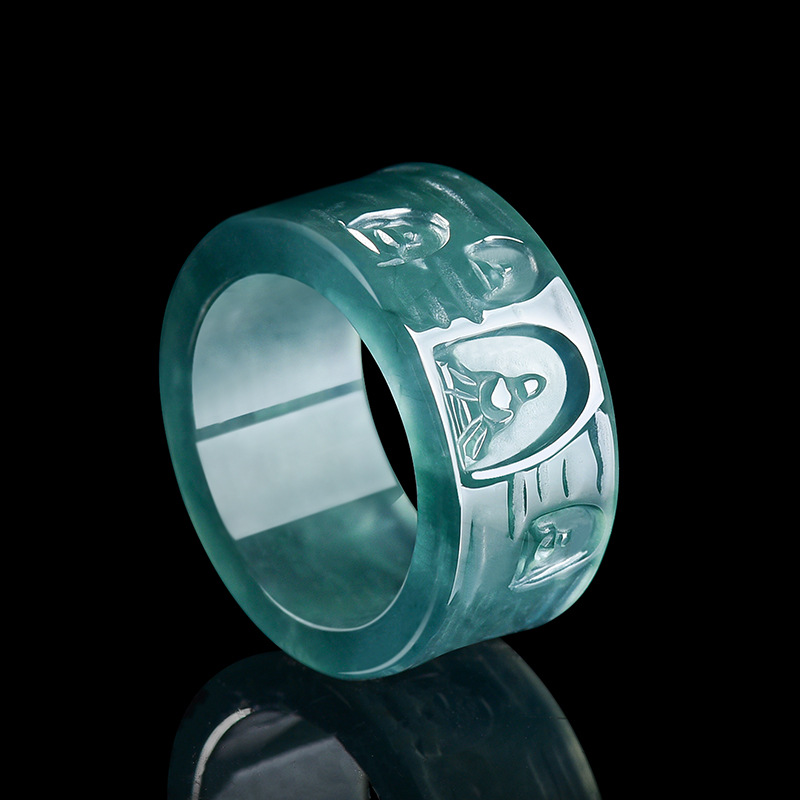 Jewelry & Watches Sp Zo O - Натуральное бирманское нефритовое кольцо с Буддой,