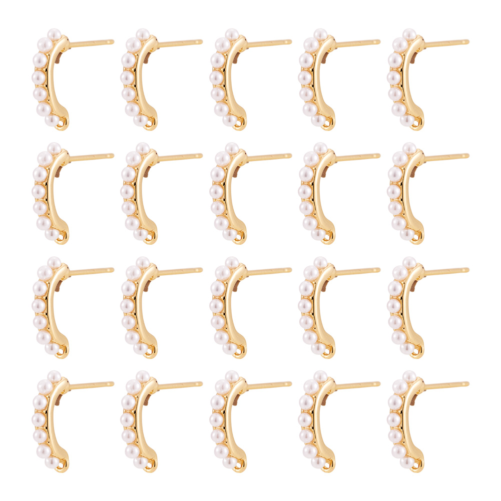 Pearl Stud Earrings - 30 шт. латунных основ для серег