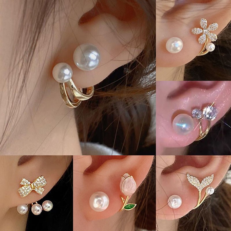 Корейские модные серьги-гвозди – обзор и цена Pearl Stud Earrings